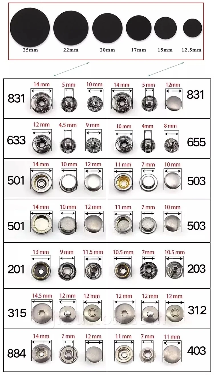 metal snap buttons