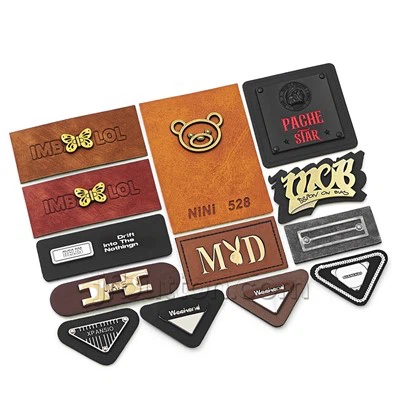 แพทช์หนังกางเกงพร้อมป้ายโลหะ