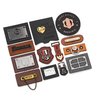 แพทช์หนัง PU พร้อมป้ายโลหะ